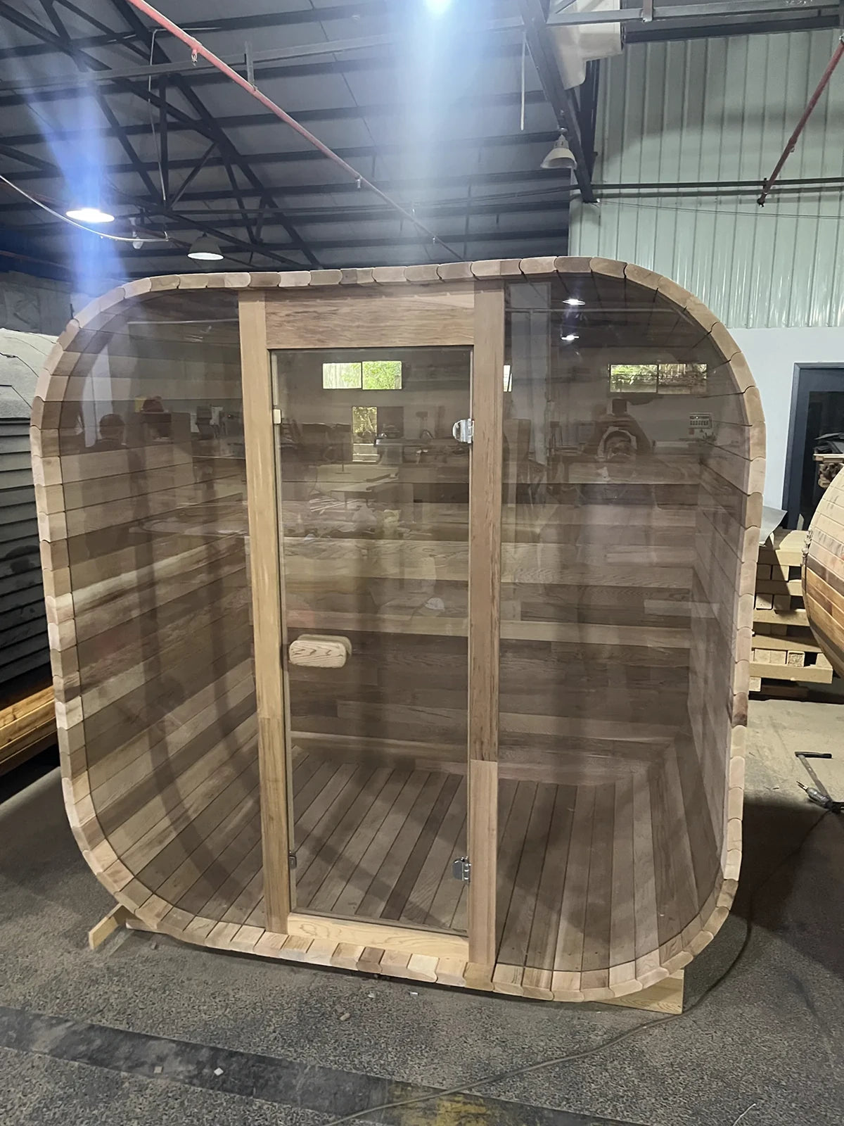 Clear sauna glass