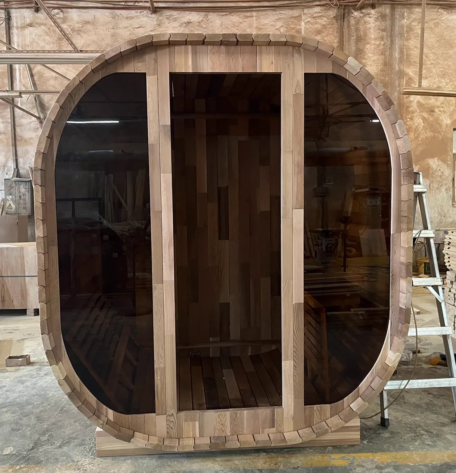 Tinted sauna glass